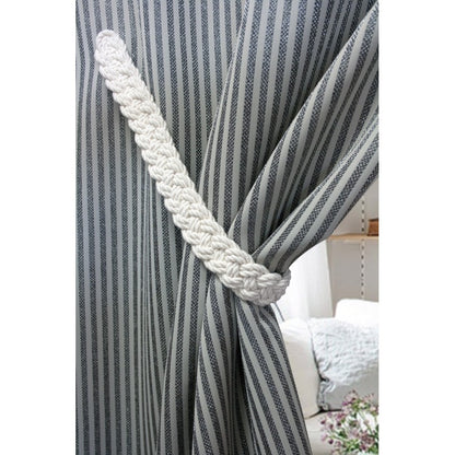 Ecru white rustique braided magnetic tieback V1008-948621-C169