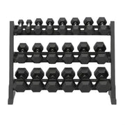 11 Pairs Hex Dumbbells PLUS Dumbbell Rack (385 kg | 5kg-30kg | 1.3m 3-tier Rack) V1012-CF12HDB385DBR130