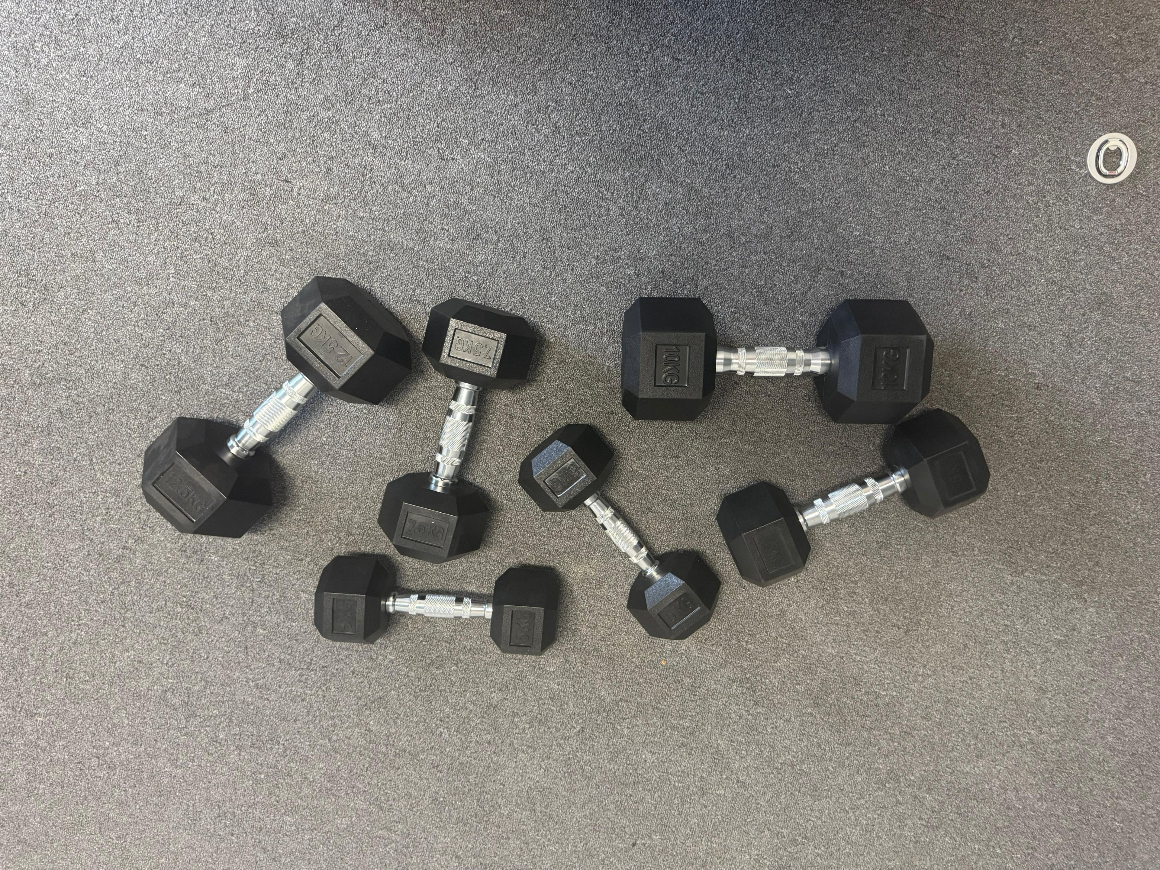 11 Pairs Hex Dumbbells PLUS Dumbbell Rack (385 kg | 5kg-30kg | 1.3m 3-tier Rack) V1012-CF12HDB385DBR130