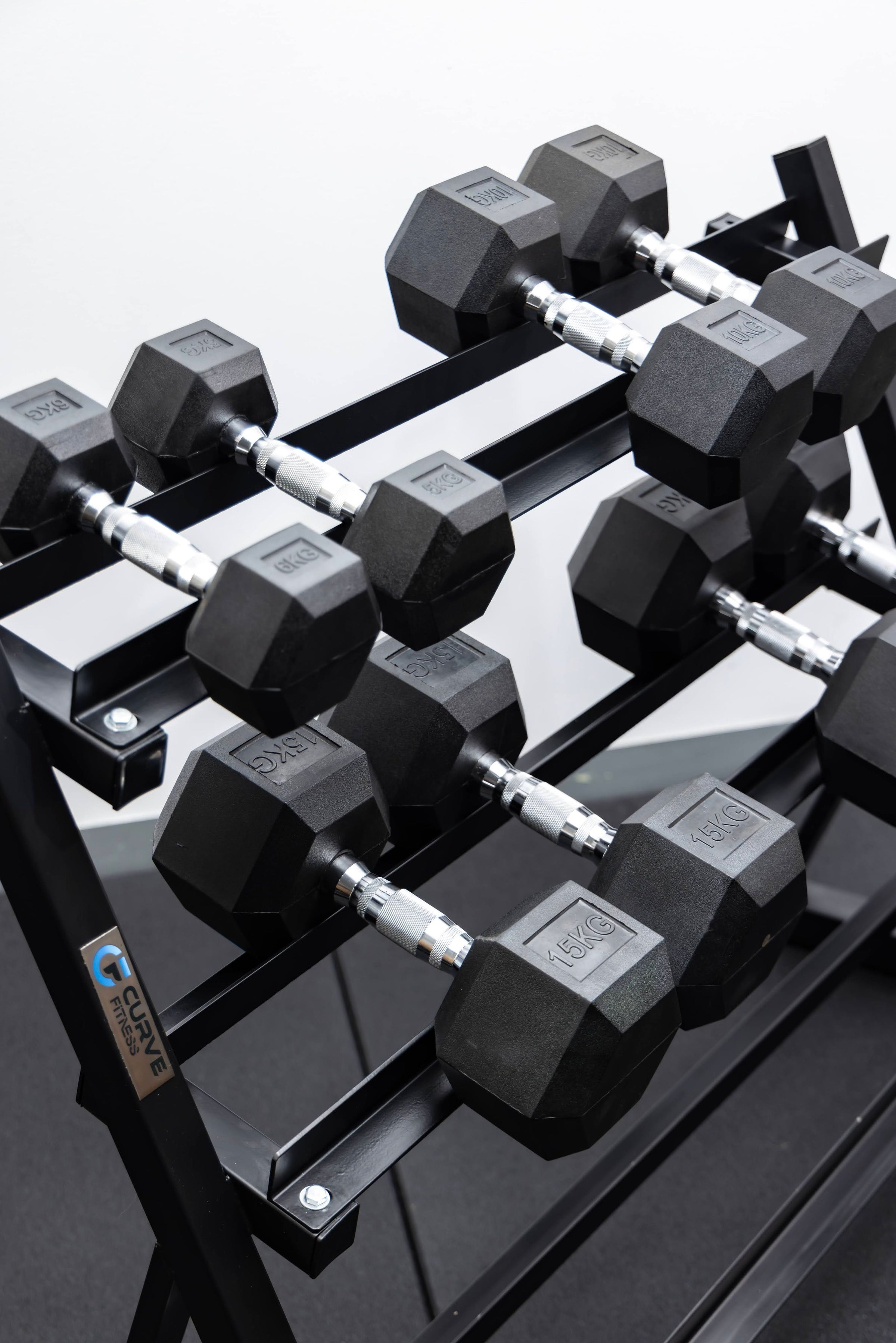4 Pairs Hex Dumbbells PLUS Dumbbell Rack (100 kg | 5kg-20kg | 1.1m 3-tier Rack) V1012-CF5HDB100DBR110