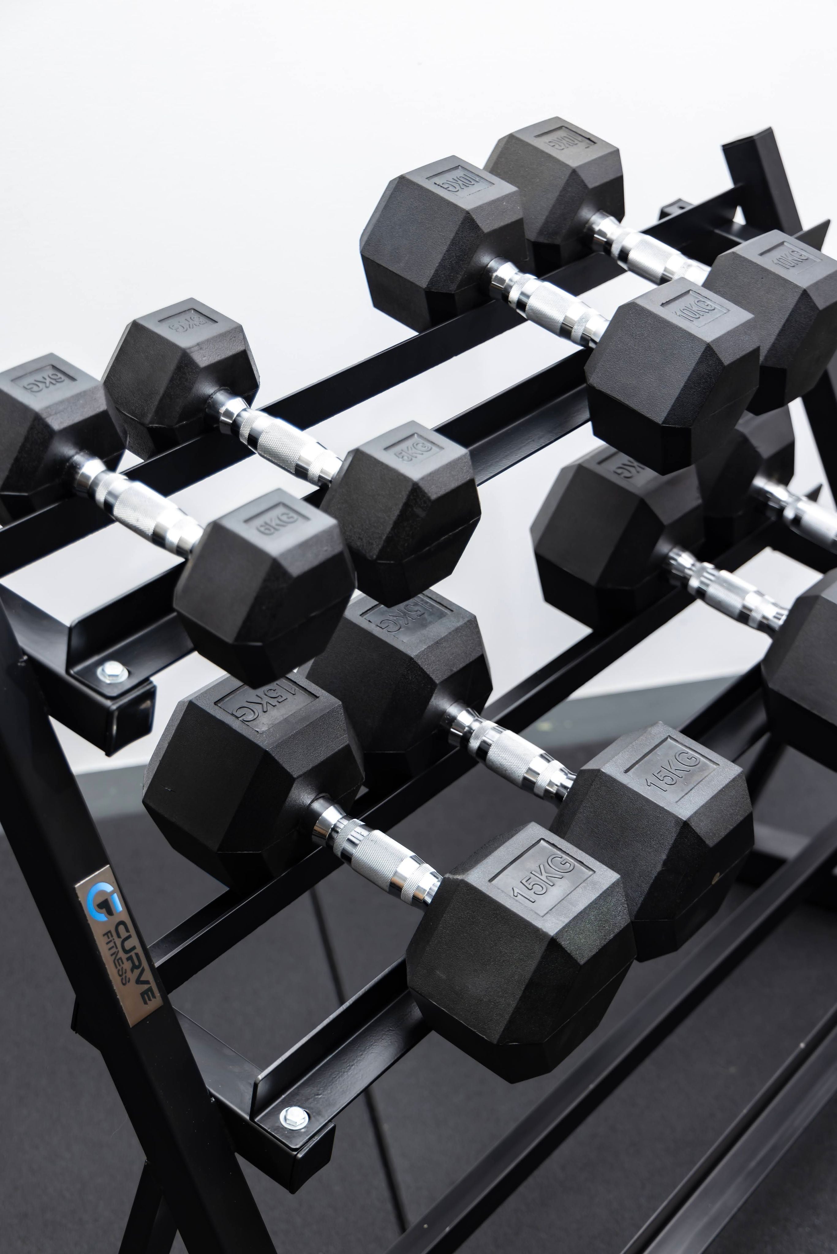 4 Pairs Hex Dumbbells PLUS Dumbbell Rack (100 kg | 5kg-20kg | 1.1m 3-tier Rack) V1012-CF5HDB100DBR110