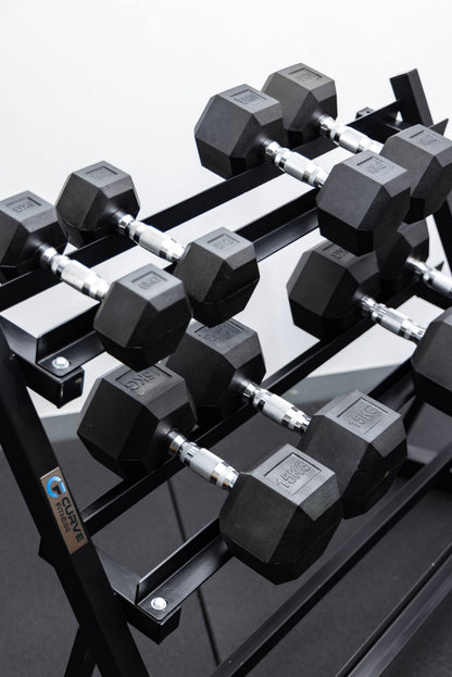 4 Pairs Hex Dumbbells PLUS Dumbbell Rack (100 kg | 5kg-20kg | 1.1m 3-tier Rack) V1012-CF5HDB100DBR110