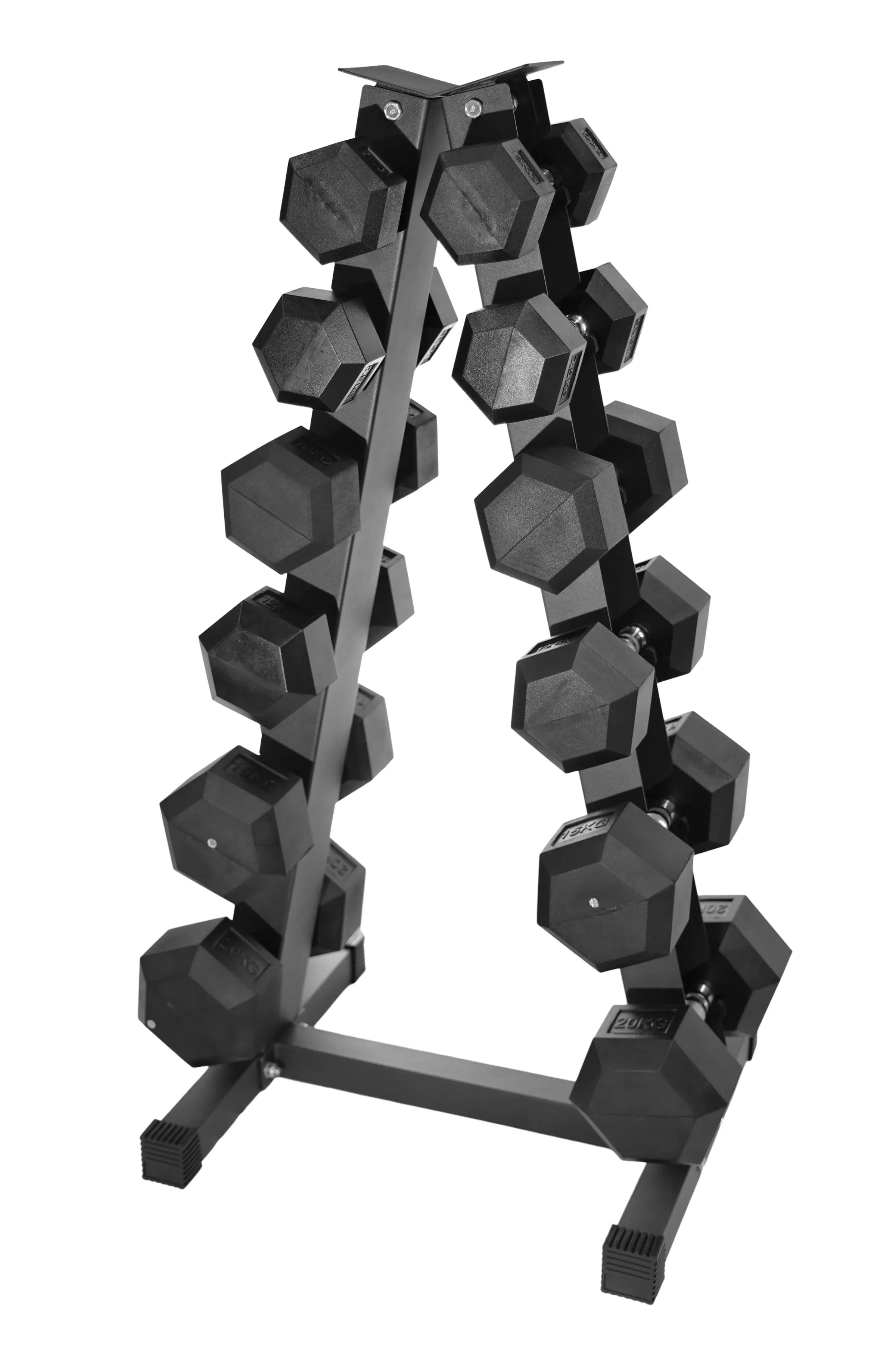 4 Pairs Hex Dumbbells PLUS Dumbbell Rack (100 kg | 5kg-20kg | A-shaped Rack) V1012-CF5HDB100DBRA
