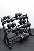 5 Pairs Hex Dumbbells PLUS Dumbbell Rack (150 kg | 5kg-25kg | 1.1m 3-tier Rack) V1012-CF5HDB150DBR110