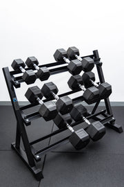 5 Pairs Hex Dumbbells PLUS Dumbbell Rack (150 kg | 5kg-25kg | 1.1m 3-tier Rack) V1012-CF5HDB150DBR110