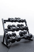 6 Pairs Hex Dumbbells PLUS Dumbbell Rack (210 kg | 5kg-30KG | 1.1m 3-tier Rack) V1012-CF6HDB210DBR110