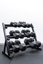 6 Pairs Hex Dumbbells PLUS Dumbbell Rack (210 kg | 5kg-30KG | 1.1m 3-tier Rack) V1012-CF6HDB210DBR110