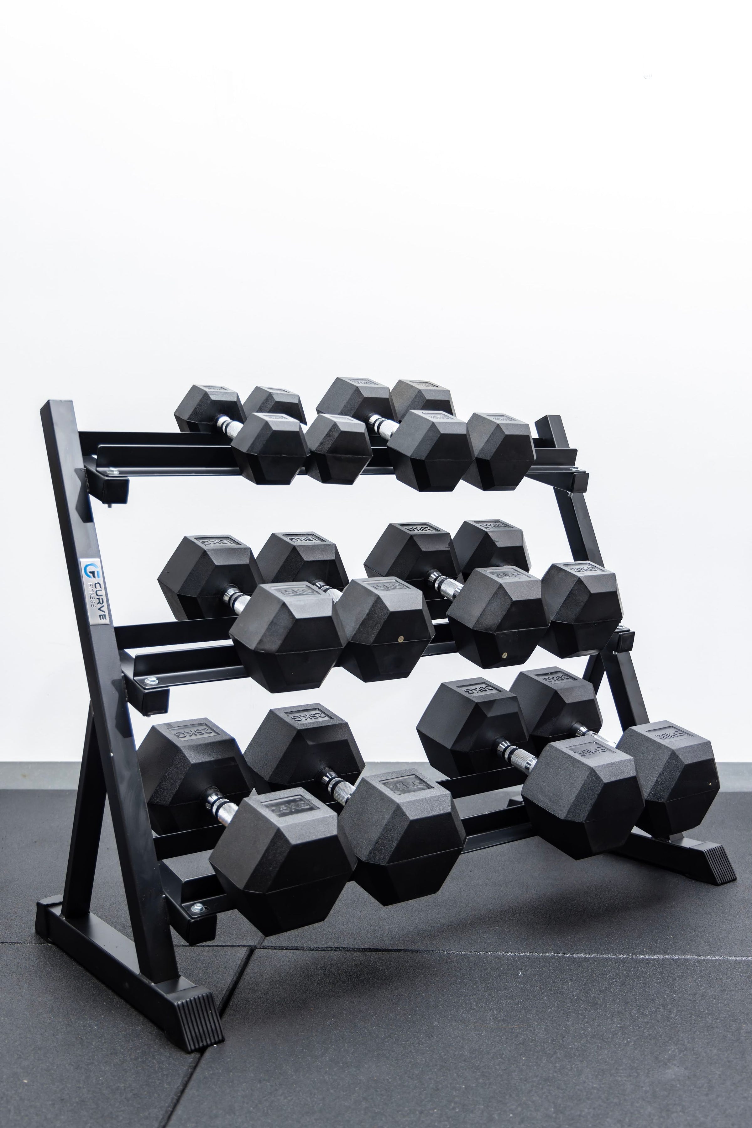 6 Pairs Hex Dumbbells PLUS Dumbbell Rack (210 kg | 5kg-30KG | 1.1m 3-tier Rack) V1012-CF6HDB210DBR110