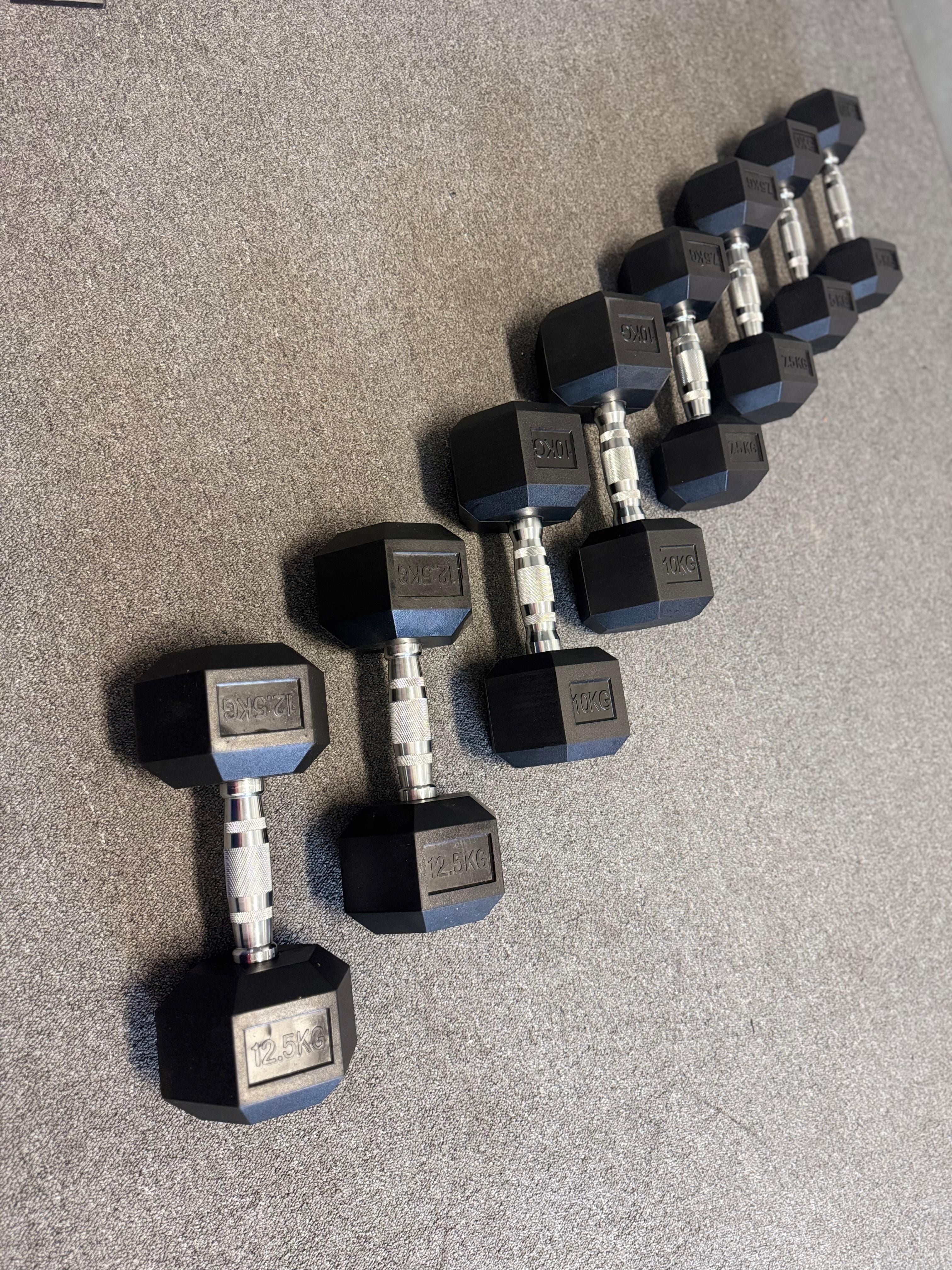 7 Pairs Hex Dumbbells PLUS Dumbbell Rack (175 kg | 5kg-20kg | 1.1m 3-tier Rack) V1012-CF7HDB175DBR110