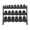 7 Pairs Hex Dumbbells PLUS Dumbbell Rack (280 kg | 5kg-35kg | 1.1m 3-tier Rack) V1012-CF7HDB280DBR130