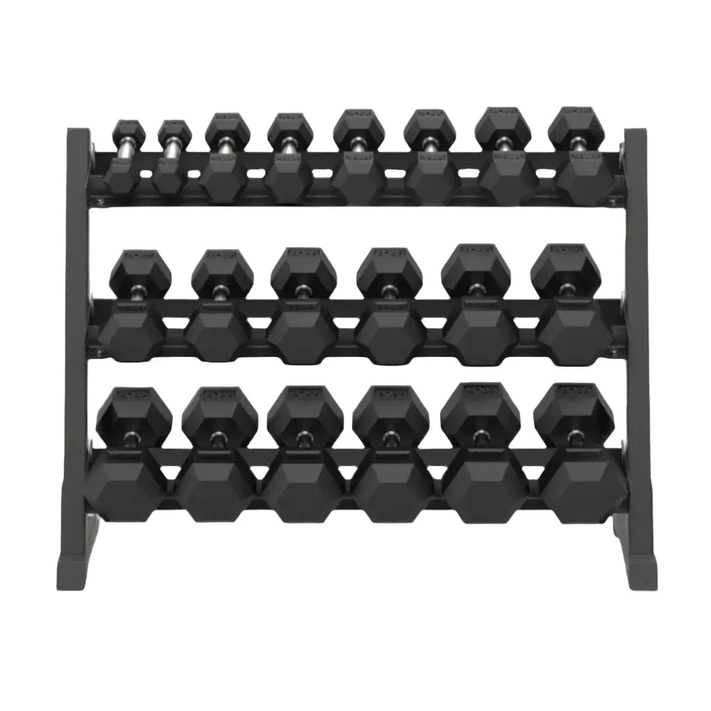 7 Pairs Hex Dumbbells PLUS Dumbbell Rack (280 kg | 5kg-35kg | 1.1m 3-tier Rack) V1012-CF7HDB280DBR130