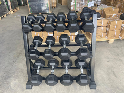 7 Pairs Hex Dumbbells PLUS Dumbbell Rack (280 kg | 5kg-35kg | 1.1m 3-tier Rack) V1012-CF7HDB280DBR130