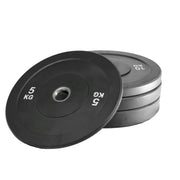 Black Olympic Bumper Plates - 100kg kit PLUS Olympic Barbell (2.2m | 20kg) V1012-CFBLK100BB