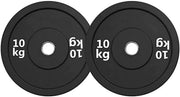 Black Olympic Bumper Plates - 100kg kit PLUS Olympic Barbell (2.2m | 20kg) V1012-CFBLK100BB