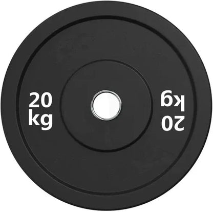 Black Olympic Bumper Plates - 100kg kit PLUS Olympic Barbell (2.2m | 20kg) V1012-CFBLK100BB