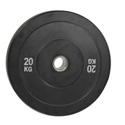 Black Olympic Bumper Plates - 100kg kit PLUS Olympic Barbell (2.2m | 20kg) V1012-CFBLK100BB