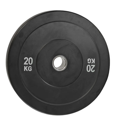 Black Olympic Bumper Plates - 100kg kit PLUS Olympic Barbell (2.2m | 20kg) V1012-CFBLK100BB