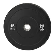 Black Olympic Bumper Plates - 100kg kit PLUS Olympic Barbell (2.2m | 20kg) V1012-CFBLK100BB