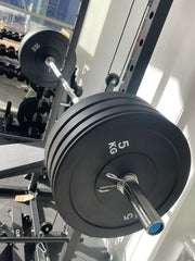 Black Olympic Bumper Plates - 100kg kit PLUS Olympic Barbell (2.2m | 20kg) V1012-CFBLK100BB
