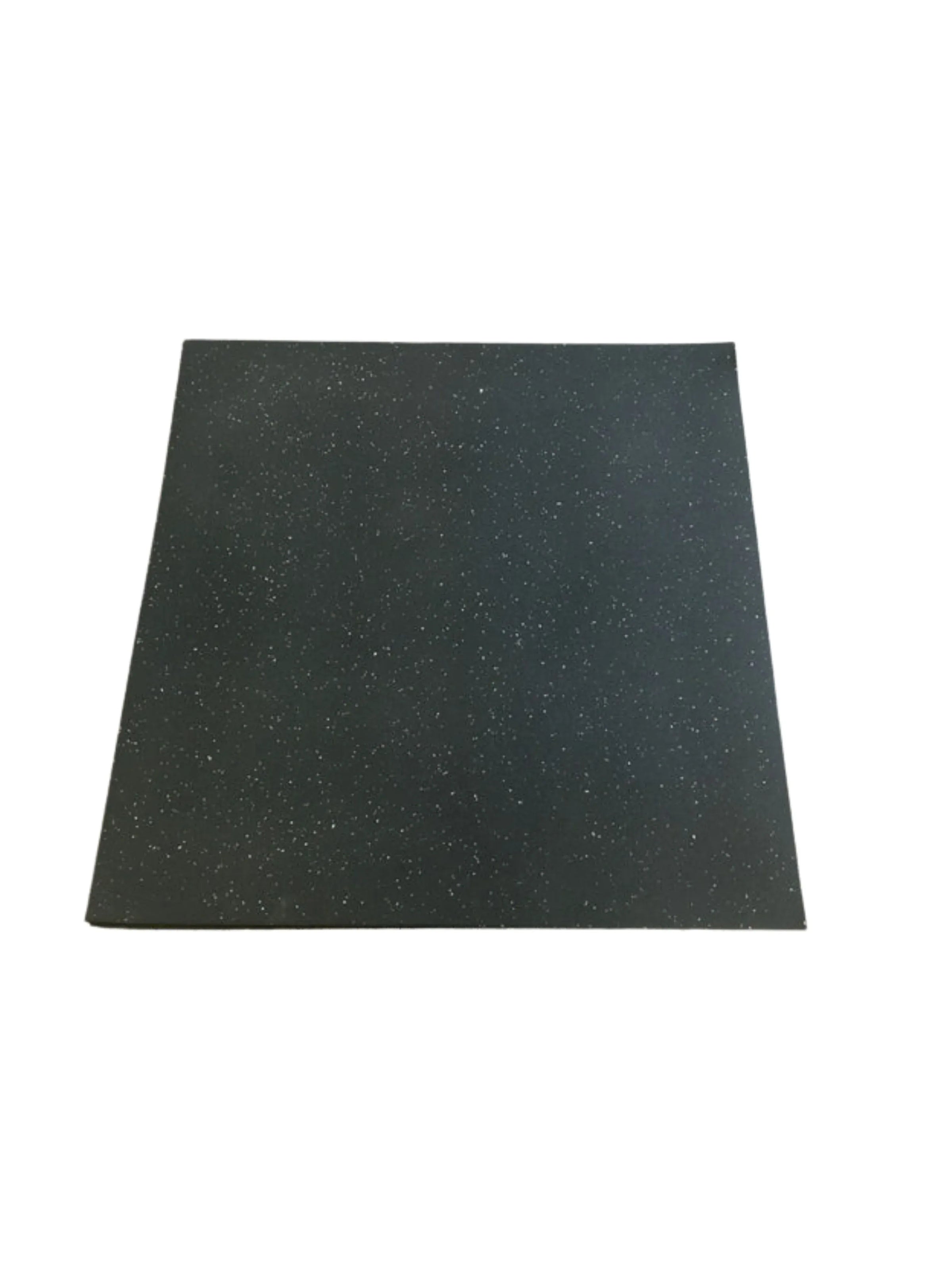 Rubber Gym Mats - Plain Black with White Speckles (15mm x 1m x 1m) V1012-CFGYMMATBLACKWHITE