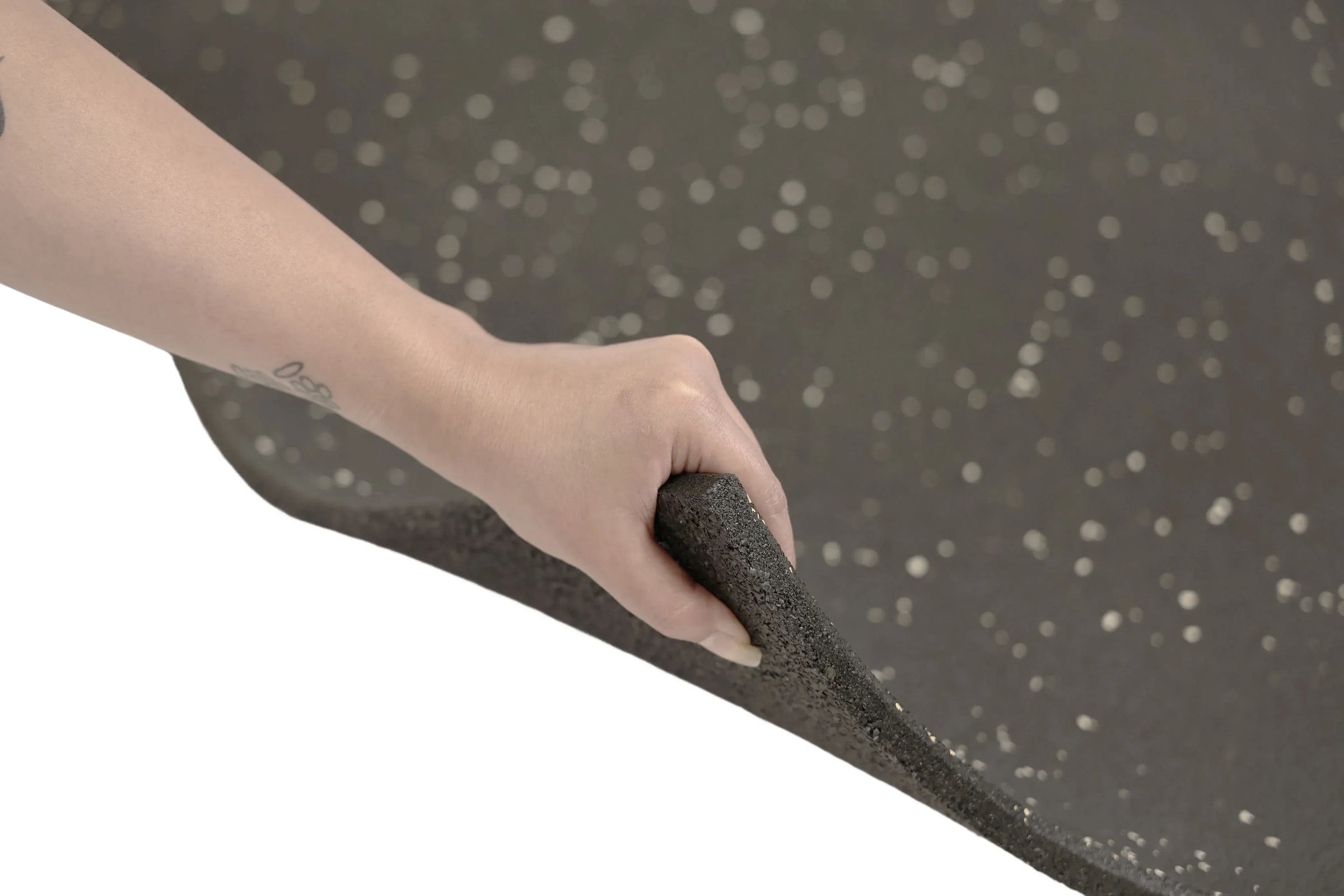 Rubber Gym Mats - Plain Black with White Speckles (15mm x 1m x 1m) V1012-CFGYMMATBLACKWHITE
