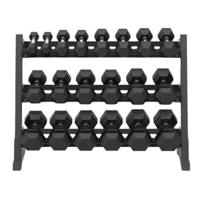 12 Pairs Hex Dumbbells PLUS Dumbbell Rack (390 kg | 2.5kg-30kg | 1.1m 3-tier Rack) V1012-CFHDB390