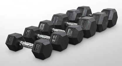 Rubber Hex Dumbbells 2X7.5 kg V1012-CFHDB7P5