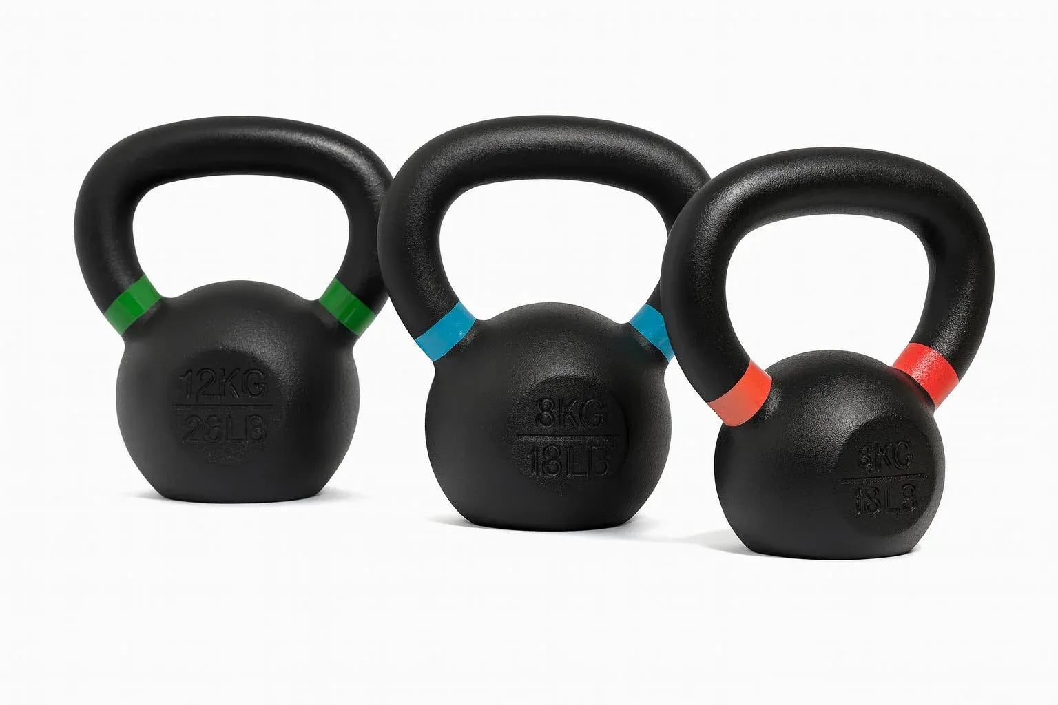 Cast Iron Vinyl Kettlebells (Colour-Marked) 12 Kg V1012-CFKB16