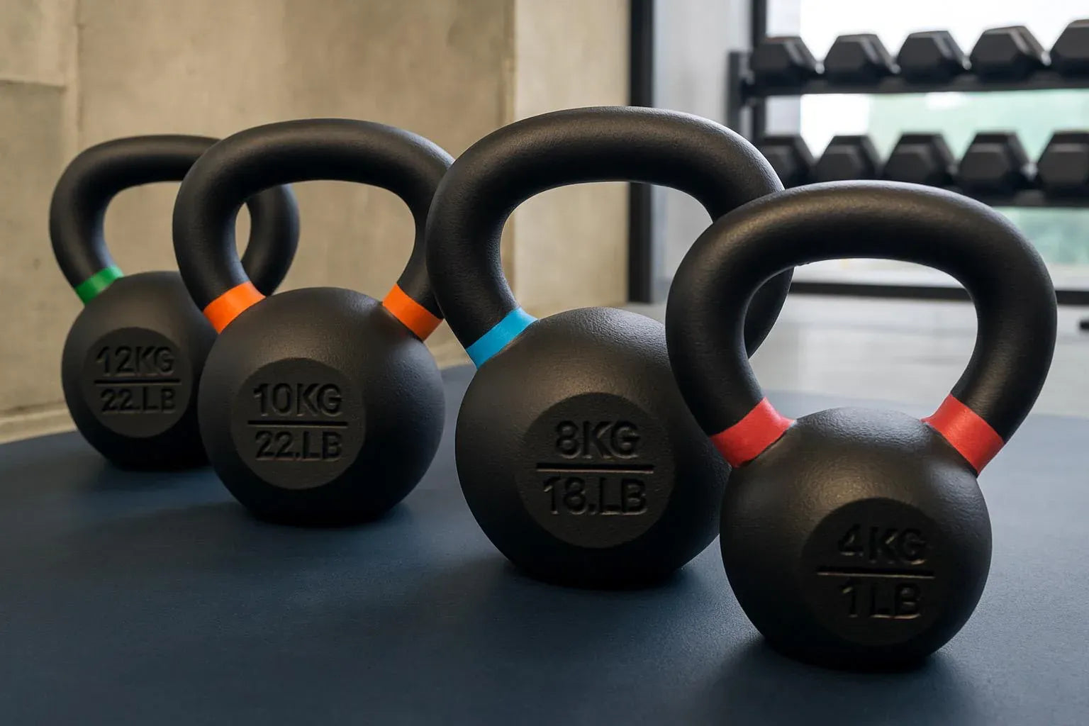 Cast Iron Vinyl Kettlebells (Colour-Marked) 12 Kg V1012-CFKB16