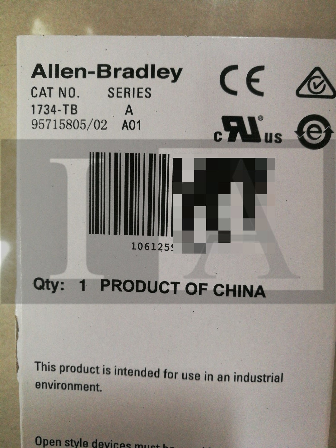 1734-TB | Allen Bradley | Pt I/O Card Base Removable Screw, Opened, Ser A V1019-1734-TB
