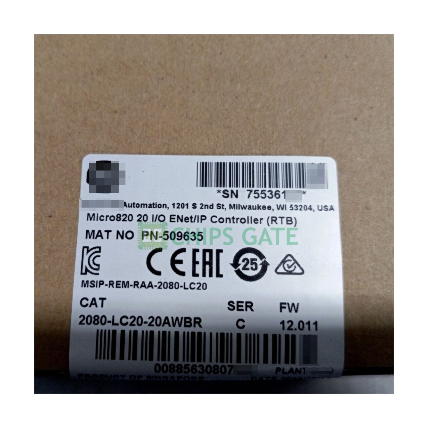 NEW Factory Sealed 2080-LC20-20QWB Micro820 20 I/O ENet/IP Controller V1019-2080-LC20-20QWB