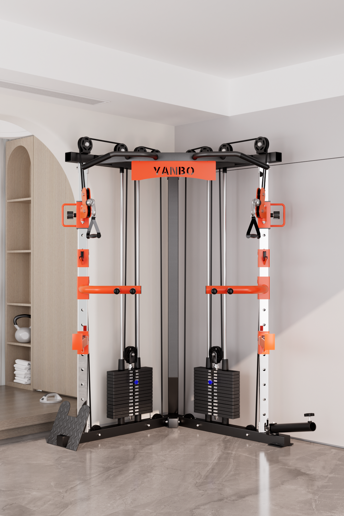 SmartFit C1 Max Multi Functional Cable Crossover Station 130kgs Pin Loaded Machine with attachment V1025-717331801267