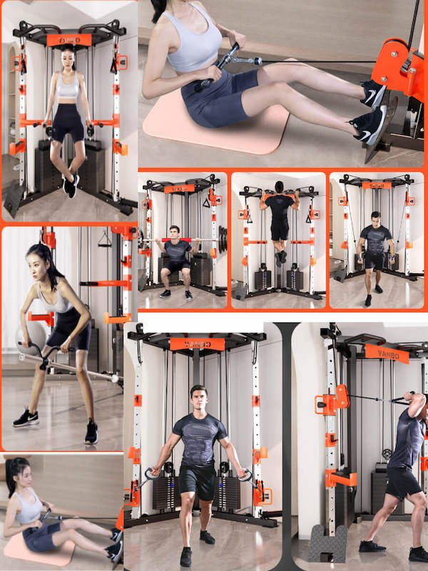 SmartFit C1 Max Multi Functional Cable Crossover Station 130kgs Pin Loaded Machine with attachment V1025-717331801267