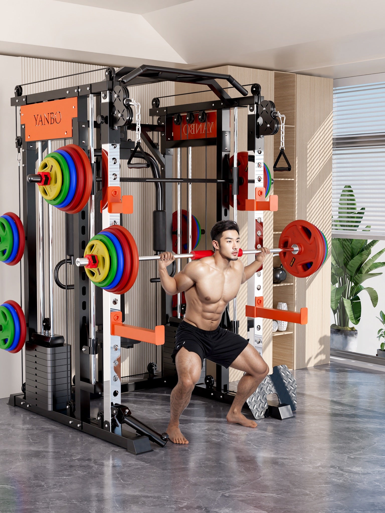 130kgs pin loaded SmartFit M1 Ultra Leg Press and Chest Fly Multi Functional Training Smith Machine Home Gym V1025-717331801304