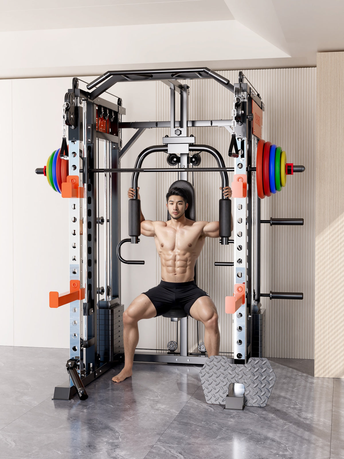 SmartFit M1 Ultra Leg Press and Chest Fly Multi Functional Training Smith Machine Home Gym with 130kgs pin V1025-717331801328