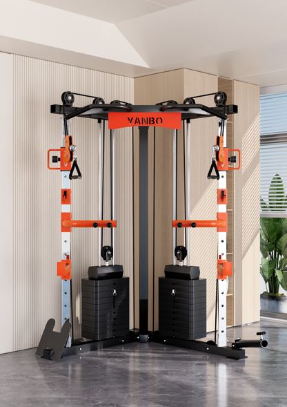 SmartFit C1 Max Multi Functional Cable Crossover Station 130kgs Pin Loaded Machine + Multi Func Bench+7Ft V1025-717331801366