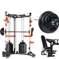 SmartFit C1 Max Multi Functional Cable Crossover Station 130kgs Pin Loaded Machine + Multi Func Bench+7Ft V1025-717331801397