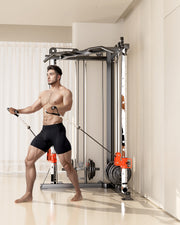 SmartFit C1 Max Multi Functional Cable Crossover Station 130kgs Pin Loaded Machine + Multi Func Bench+7Ft V1025-717331801397