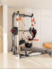 SmartFit C1 Max Multi Functional Cable Crossover Station 130kgs Pin Loaded Machine + Multi Func Bench+7Ft V1025-717331801397