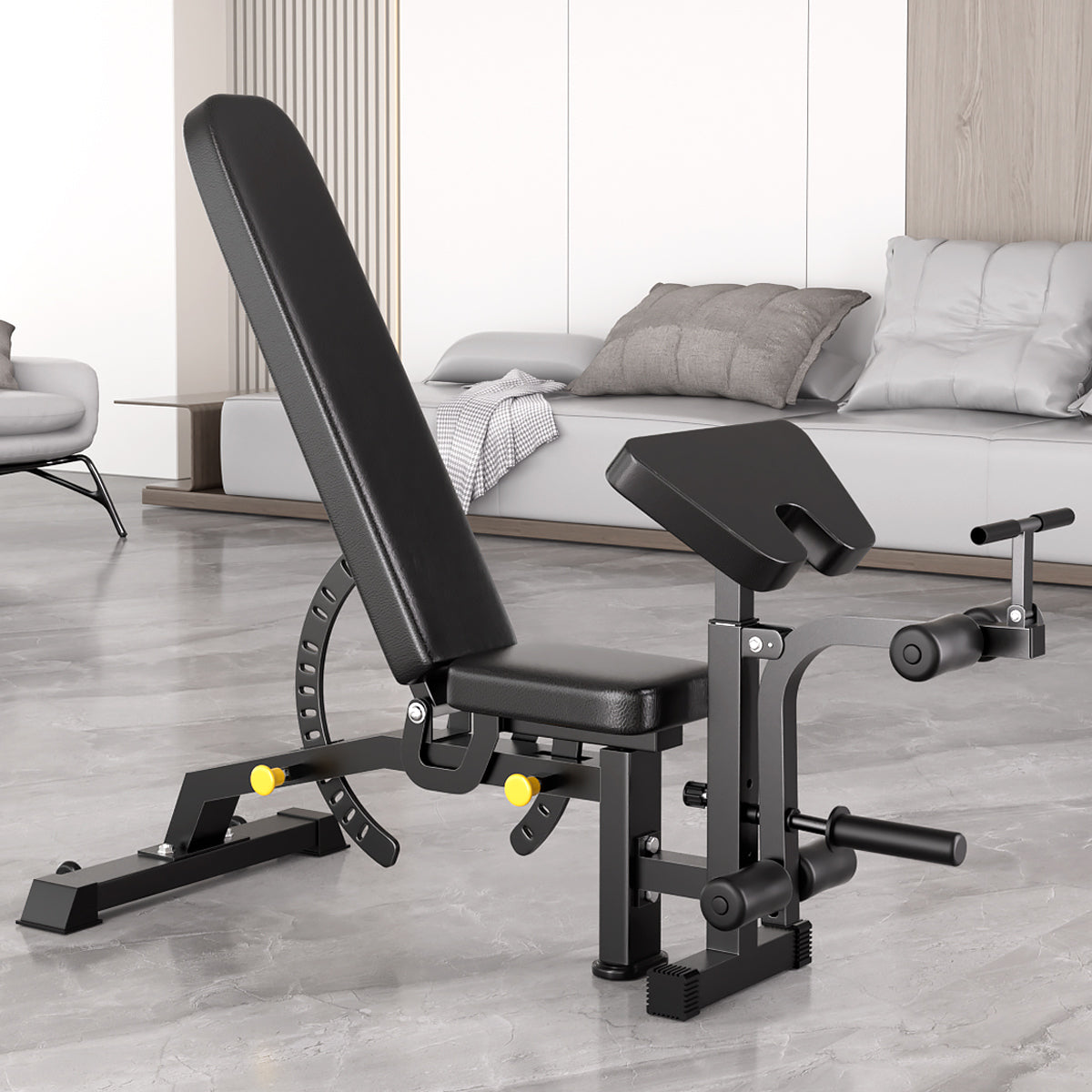 SmartFit C1 Max Multi Functional Cable Crossover Station 130kgs Pin Loaded Machine + Multi Func Bench+7Ft V1025-717331801397