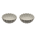 Set of 2 Scalloped Terracotta Bowls | White Glaze Finish | Decorative & Serving Bowls V1026-KLC9209