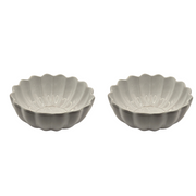 Set of 2 Scalloped Terracotta Bowls | White Glaze Finish | Decorative & Serving Bowls V1026-KLC9209