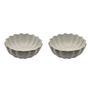 Set of 2 Scalloped Terracotta Bowls | White Glaze Finish | Decorative & Serving Bowls V1026-KLC9209