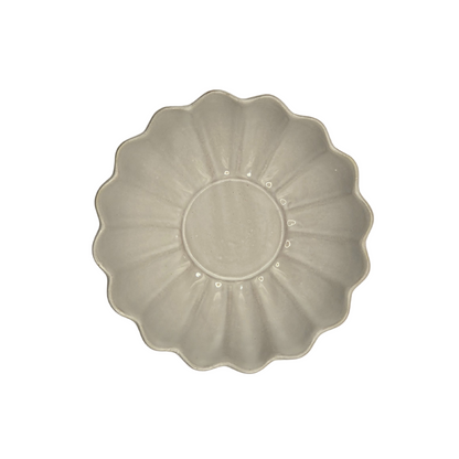 Set of 2 Scalloped Terracotta Bowls | White Glaze Finish | Decorative & Serving Bowls V1026-KLC9209