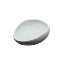 White Glazed Terracotta Half Oval Bowl | Hand Thrown | Decorative Centerpiece V1026-KLC9213