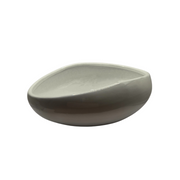 White Glazed Terracotta Half Oval Bowl | Hand Thrown | Decorative Centerpiece V1026-KLC9213