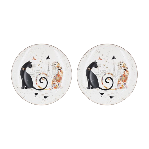 Cat Couple Embossed Entertaining Set V1026-KLCCW1201N-CW1206