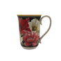 Elegant Poppies Fine Bone China Mug - 405ml Black Floral Teacup V1026-KLCCW1271