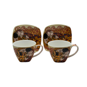 The Kiss Fine Bone China Cup & Saucer Set of 2 - 220ml Gustav Klimt Design V1026-KLCCW1538CS
