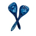 IDRA Blue Swirl Resin Salad Server Set - Handcrafted Marbled Finish V1026-KLCDA0517